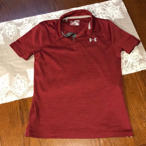 boys maroon under armour polo